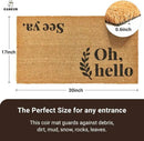 KANKUN Coco Coir Door Mat with Heavy Duty Backing, Welcome Doormat (17" x 30"), Doormat Entrance (Oh Hello) by CozyNest Decor
