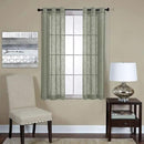 MIUCO Semi Sheer Curtains Poly Linen Textured Solid Grommet Curtains 63 Inches Long for Kitchen 2 Panels (2 x 37 Wide x 63" Long) Sage by CozyNest Decor