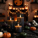 Homemory Grey Glass Flameless Candles, Battery Operated LED Pillar Candles with Remote Control and Timer, Radiance Candles, Real Wax, Set of 3,D3 xH4 5" 6" by CozyNest Decor