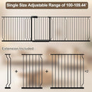 WAOWAO Baby Gate 100-109.42" Extra Wide Pressure Mounted Walk Through Swing Auto Close Safety Black Metal Toddler Kids Child Dog Pet Puppy for Stairs,Doorways,Kitchen by TinyTreasures Baby Boutique