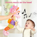 LIGHTDESIRE Baby Toys Musical Seahorse,Infant Stuffed Animal Toys with Crinkle and Rattles,Soft Sensory Toys with Textures for Tummy Time Newborn Boys Girls 0 3 6 12 Months(Pink) by TinyTreasures Baby Boutique