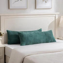 Fancy Homi Set of 2 Teal Boho Long Lumbar Body Decorative Throw Pillow Cover 14x36 Inch for Bed Couch Bedroom Bench, Soft Patchwork Corduroy Textured Pillow Case, Rustic Farmhouse Room Décor by CozyNest Decor