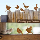 5PCS Rusty Birds Decoration, Metal Birds Yard Decor, Metal Birds Craft Statue Ornaments - Garden Sculptures and Yard Art, Fence Decorations Outdoor by GreenHaven Gardens