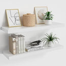 Floating Wood Shelves for Wall 24 Inches x 8”x 1.4” Shelf Floating Home Decor, Heavy Duty Shelf Hold 60 lbs, Wall Shelves for Bathroom Living Room Kitchen Bedroom Office - Set of 2 White by CozyNest Decor