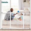 BABELIO 36" Tall Baby Gate, 29-55" Auto Close Pressure Mounted Dog Gate for Doorways & Hallway, Pressguard Basics Easy Walk Thru Pet Gate, Extra Wide Metal Child Gate, White by TinyTreasures Baby Boutique