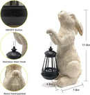 Garden Statues Rabbit with Solar Lights-Bunny Figurine Halloween Decorations Outdoor Rabbit Decor for Lawn,Balcony-Yard Art Garden&Patio Decor,Unique Housewarming&Birthday Gifts for Women Mom by CozyNest Decor
