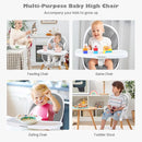 BABY JOY Convertible Baby High Chair, 3 in 1 Highchair w/Adjustable Legs, Dishwasher Safe Tray, Detachable PU Cushion, Footrest, 5-Point Harness for Babies Infants Toddlers (Gray) by TinyTreasures Baby Boutique