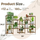 Bamworld Large Plant Shelf Outdoor Wood Plant Stand Large Rack for Living Room Patio, Balcony and Garden by GreenHaven Gardens