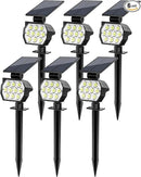 Solar Spot Lights Outdoor Waterproof IP67, 6 Pack - 50 LED Adjustable Solar Powered Landscape Spotlight with 3 Lighting Modes, Stake Light for Outside Yard Lawn Pathway Tree (Cool White) by GreenHaven Gardens