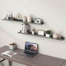 48 Inch Long Floating Shelves for Wall, Solid Pine Wood Picture Ledge Shelves with Lips, Nursery Book Shelves for Toys Storage Living Room Bedroom Photo Frames (2 Pcs, Grey) by TinyTreasures Baby Boutique