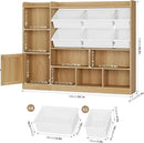 Toy Storage Organizer, 55” Wide Toy Organizers and Storage with 8 Storage Cubbies & 6 Toy Bins, Large Toy Box with Bookshelf, Playroom Storage for Playroom, Oak by CozyNest Decor