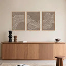 Geometric White Tan Wave Framed Canvas Wall Art Set, Abstract Line Art Painting, Modern Minimalism Wall Decor, Neutral Art Print for Living Room, Bedroom, Dining Room, Office - 16"x24"x3 by CozyNest Decor