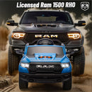 Licensed Ram 1500 Ride on Toys for Kids 4-8, Ride-on Electric Car for Kids with Remote Control, Battery Powered with Car Key/Gear Selector, LED Light/Music/MP3, Back Storage (Blue) by TinyTreasures Baby Boutique