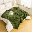 YUSOKI Luxury 3D Bubble Throw Blanket 3.1lb,All Ages,Home Decoration, (Olive Green,60 * 80inches) by CozyNest Decor