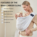 CUBY Wrap Baby Sling Carrier, Baby Wraps Sling Carrier Adjustable Breathable Lightweight Easy to Wearing - Baby Slings for Newborn Infant Toddler Front & Hip Carry Up to 40lbs (Blue Flower) by TinyTreasures Baby Boutique