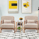 INZOY Mid-Century Modern Accent Chair Set of 2, Upholstered Living Room Chairs with Waist Cushion, Reading Armchair for Bedroom Sunroom by CozyNest Decor