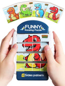 16-Piece Rotating Puzzles for Kids 4-6, Toddlers Puzzles 2-4, Road Trip, Airplane Activities Game, Travel Toys - Brain Teaser, Fine Motor Skills - Birthday Gifts Boys Girls - Dinosaur by TinyTreasures Baby Boutique