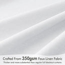 MIULEE 100% Blackout Curtains 90 Inch Long 2 Panels Set for Bedroom, Thick Faux Linen Black Out Curtain Room Darkening Back Tab Pleat Window Textured Drapes with Hooks for Living Room, Bright White