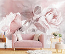Pink Watercolor Peony Floral Mural Wallpaper Rose Flower Wall Mural for Living Room Bedroom Dining Room Office(Not Self-Adhesive) by TinyTreasures Baby Boutique