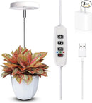 Grow Lights for Indoor Plants Small Potted - Full Spectrum, Auto 3/9/12H Timer, 10-Level Dimming & Adjustable Height - Compact Grow Light for Succulents, Herbs, Foliage in Home/Office (White,1PACK) by GreenHaven Gardens