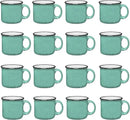 Set of 16 Ceramic Campfire Mugs – 15 Oz, Teal – Coffee & Tea Cups for Home, Work, Travel, Camping – Customizable, Great for DIY, Events, Companies by CozyNest Decor