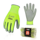 Vgo... 15-Pairs Safety Work Gloves, Gardening Gloves, Polyurethane Coated, Dipping Gloves, Latex Free (Size L, Yellow, PU2103) by GreenHaven Gardens