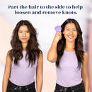 Crave Naturals Glide Thru Detangling Hair Brush for Adults and Kids - Detangler Hairbrush for Curly or Straight, Wet or Dry Hair - Gentle on Tangles Comb - Purple and Pink Hearts (Pack of 2) by TinyTreasures Baby Boutique