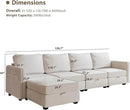 mestyl Modular Sectional Sofa Convertible L Shaped Sofa Couch Set with Storage for Living Room, Modern 4 Seater Modular Sectional Couch with Movable Ottoman (Beige) by CozyNest Decor
