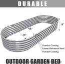 1 Pack 8x3x1.5FT Galvanized Raised Garden Bed Kit Oval Metal Ground Planter Box Outdoor Bottomless Planter Raised Beds for Vegetables Flowers Herbs Fruits, Gray by CozyNest Decor