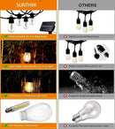 SUNTHIN Outdoor Solar String Lights, 48ft Solar Patio Lights with USB Rechargeable, Waterproof & Shatterproof Solar Powered Bulbs for Yard, Porch, Garden, Pool, Party, Camping by CozyNest Decor