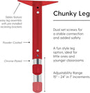 FDP Rectangle Activity School and Classroom Kids Table (30 x 72 inch), Chunky Toddler Leg, Adjustable Height 15-24 inches - Maple Top and Red Edge by CozyNest Decor
