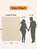 YnM Chunky Throw Blanket, Hand Knitted with Chenille Yarn, Skin Friendly, Ventilated and Breathable, Machine Washable, Home Décor Piece for Couch, Sofa and Bed (Butter Cream, 30x40 Inch) by CozyNest Decor