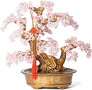 Natural Rose Quartz Gemstone Crystal Bonsai Tree of Life（1,350 Gemstone Count） Large Feng Shui Money Chakra Tree for Luck and Wealth Decoration 20 Inches by GreenHaven Gardens
