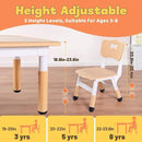 FUNLIO Kids Table and 4 Chairs Set for Ages 3-8, Height Adjustable Toddler Table and Chair Set, Easy to Wipe Arts & Crafts Table, for Classrooms/Daycares/Homes, CPC & CE Approved (5 pcs Set) - Natural by CozyNest Decor