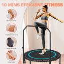BCAN 40"/48" Mini Rebounder Trampoline for Adults with Bar, 450/550LBS Fitness Trampoline with Bungees, Adjustable Handle, Stable & Quiet, Indoor Outdoor, Whole-Body Workout & Relaxation at Home by TinyTreasures Baby Boutique