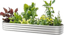 8x2x1ft Oval Galvanized Raised Garden Bed Outdoor 9-in-1 Large Metal Modular Planter Box Raised Beds for Gardening,Vegetables,Fruits,Flowers & Herbs (Silver) by GreenHaven Gardens
