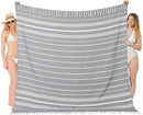 Oversized Turkish Beach Towel Blanket XXL Cotton Sandproof Towels Boho Woven Extra Large Big Sand Free Giant Throw Thick Blankets Huge Quilt XL Picnic Camping Necessities Cloud For Adult Gifts Grey by TinyTreasures Baby Boutique