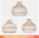 Arturesthome Rattan Chandelier for Kitchen Island,15.72" White Boho Woven Basket Pendant Light,Handmade Wicker Hanging Light for Living Room,Bedroom by GreenHaven Gardens