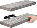 Sorbus Floating Shelves for Wall, Bathroom Shelves Wall Mounted for Kitchen, Bedroom, Bathroom Storage Over Toilet, Hanging Book Shelf for Wall Home Decor Living Room (Gray, 2 Pack) by CozyNest Decor