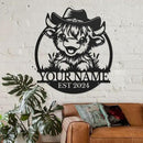 Personalized Highland Cow Name metal Signs,Custom Highland Cow Metal Shed Wall Decor,Black Metal Wall Art Plaques Outdoor wall Decorative Signage (Style A) by CozyNest Decor
