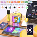 FLUESTON Mini Karaoke Machine for Kids Adults, Portable Bluetooth Speaker with 2 Wireless Microphones, Birthday Kids Gifts Toys for Girls Ages 3, 4, 5, 6, 7, 8, 9,10,11,12+ Years Old by TinyTreasures Baby Boutique