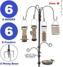 Bird Feeding Station Kit Pole Wild Bird Feeder Hanging Planter Hanger Multi Feeder Hanging with Metal Suet Feeder Bird Bath for Attracting Wild Birds by GreenHaven Gardens