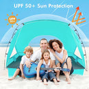 Beach Tent, Portable Sun Shelter for 2/3/4/6-8 Person with UPF 50+ UV Protection, Easy Setup Waterproof Beach Shade Canopy Cabana for Family Outdoor and Picnics, Fishing with Carrying Bag by TinyTreasures Baby Boutique