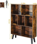LEYAOYAO Cube Bookshelf 3 Tier Mid-Century Rustic Brown Modern Bookcase with Legs,Retro Wood Bookshelves Storage Organizer Shelf,Freestanding Open Book Shelves for Bedroom,Living Room,Office by CozyNest Decor