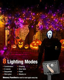 6 Pack Solar Fairy Lights for Outside Waterproof, 49FT/15M 150LED Solar String Lights Outdoor 8 Modes Solar Twinkle Lights for Garden Yard Halloween Decor, Orange-Purple by GreenHaven Gardens