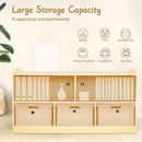 Montessori Shelf, Wooden Toy Storage Organizer for Books Toys, 2 Shelf Bookcase, 5-Section Storage Cabinet, Toddler Book Shelf for Kids Rooms, Playroom, Nursery, Kindergarten (Natural) by CozyNest Decor