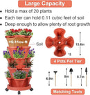 Vertical Planter 5 Tier Stackable Planters Garden Planters Strawberry Herb Flower and Vegetable Planter Indoor Outdoor Gardening Pots with Removable Wheels and Tools 2-Pack by GreenHaven Gardens