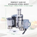 Juicer Machine, Blender & Grinder Combo 3 in 1 for Smoothies, Juice, Processing, Grinding & More 1300W Centrifugal Juice Extractor for Fruit Vegetable with 5 Speeds LCD Screen, Easy to Clean by CozyNest Decor