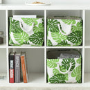 Storage Cubes, Storage Bins Baskets for Organizing 4 Pack for Organizing Toys, Clothes, Closet Baskets with Rope Handles for Nursery Home(White and Green,15.7"L×11.8"W×8.2"H) by TinyTreasures Baby Boutique