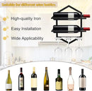 Wall Mounted Wine Stemware Rack, Metal Hanging Wine Glass Display Holde Holds 3 Cups 2 Bottles, Elegant Storage for Kitchen Dining Room Bar Wine Cellar (Black 2) by CozyNest Decor